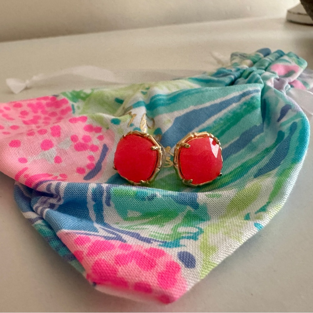 Lilly Pulitzer Pink Cocktail Studs